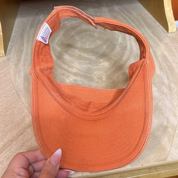 Y2K 2000s Vintage Hawaii Beachy Orange Sun Visor Hat - Picture 5 of 8